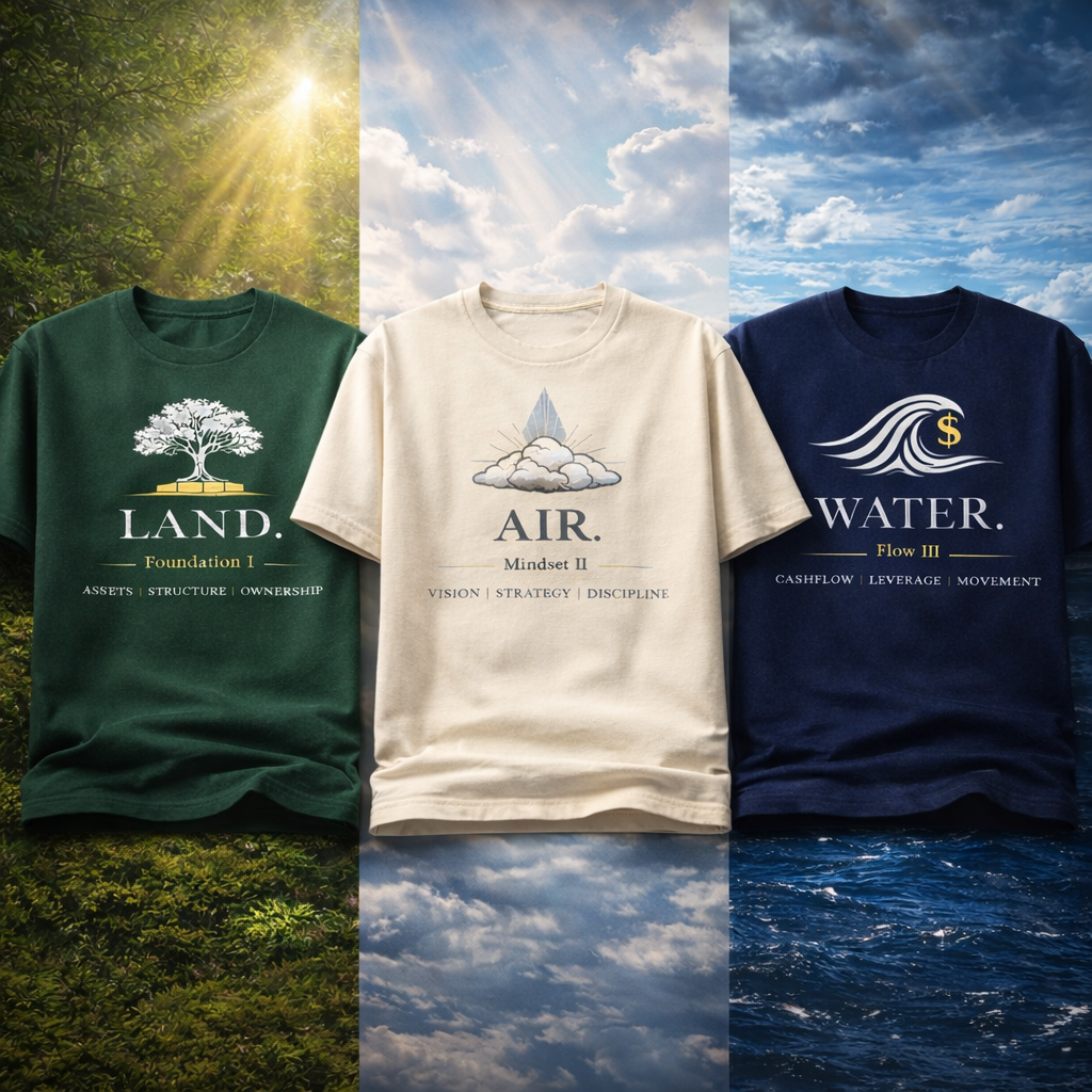 ELEMENTS:                               LAND. AIR. WATER.